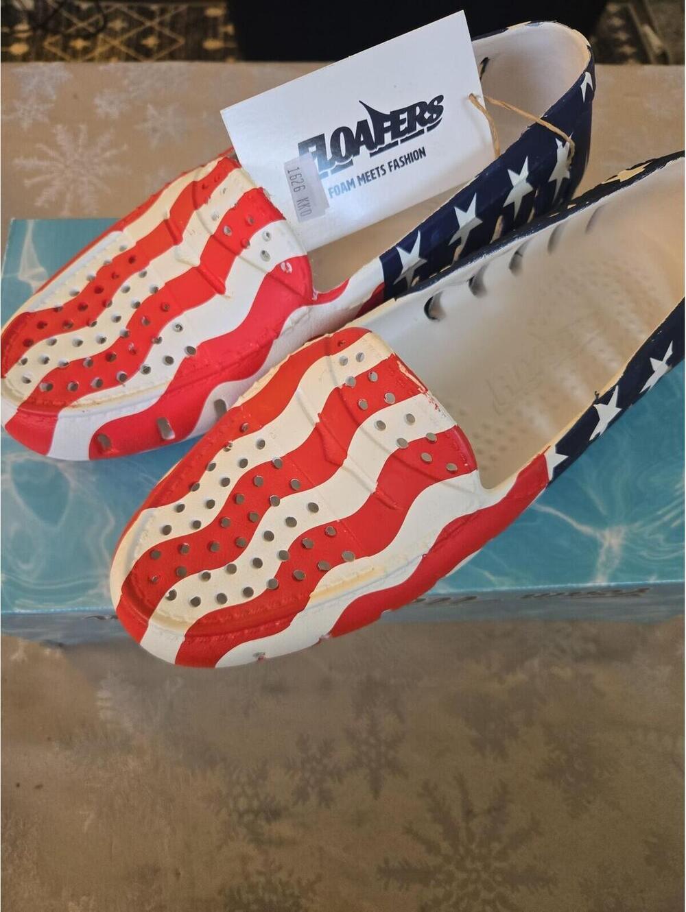 Floafers Posh Driver American Flag Foam Loafers - Women's Size 7 NWT - Picture 3 of 5